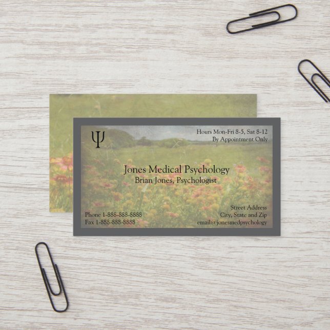 Psychologist Business Card (Front/Back In Situ)