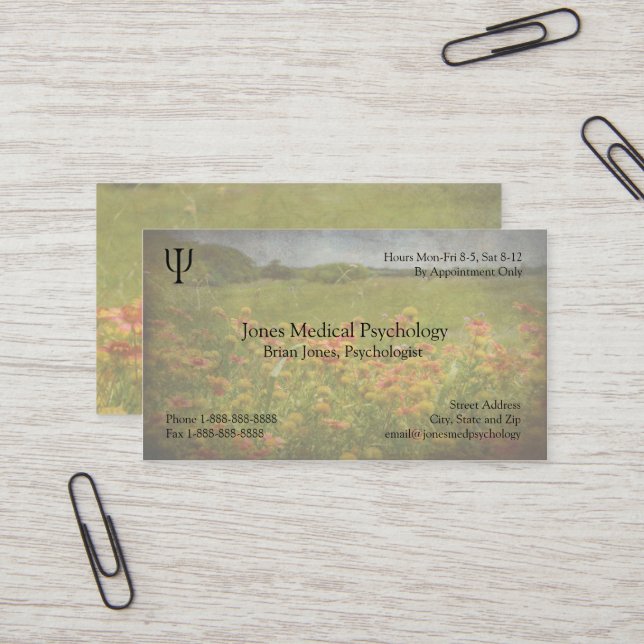Psychologist Business Card (Front/Back In Situ)