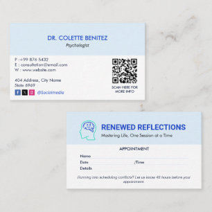 Psychologist Clinic Business   Modern Appointment Business Card