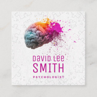 Psychologist colourful brain business card