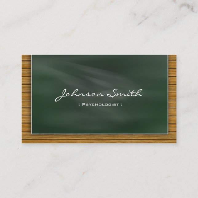 Psychologist - Cool Chalkboard Business Card (Front)