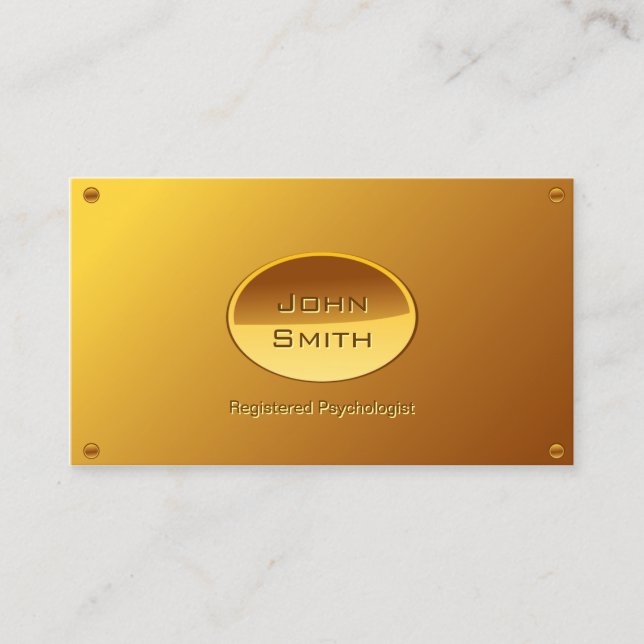 Psychologist Counsellor Faux Gold Business Card (Front)