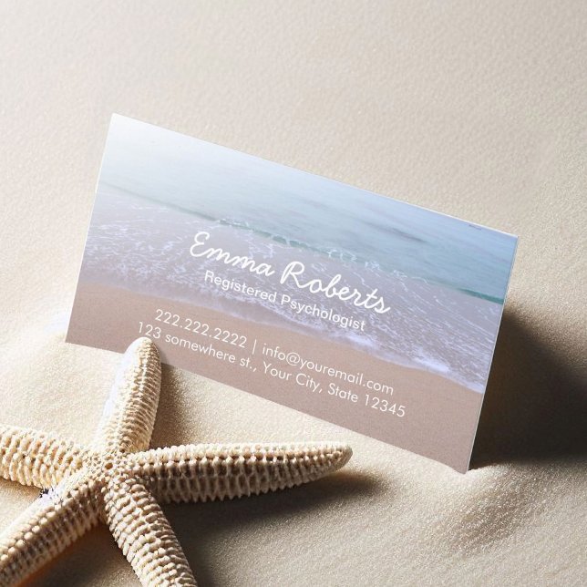 Psychologist-Elegant Beach Theme Appointment Card (Creator Uploaded)