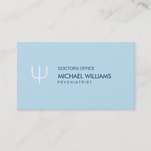 Psychologist - Elegant Celestial Symbol Business Card (Front)