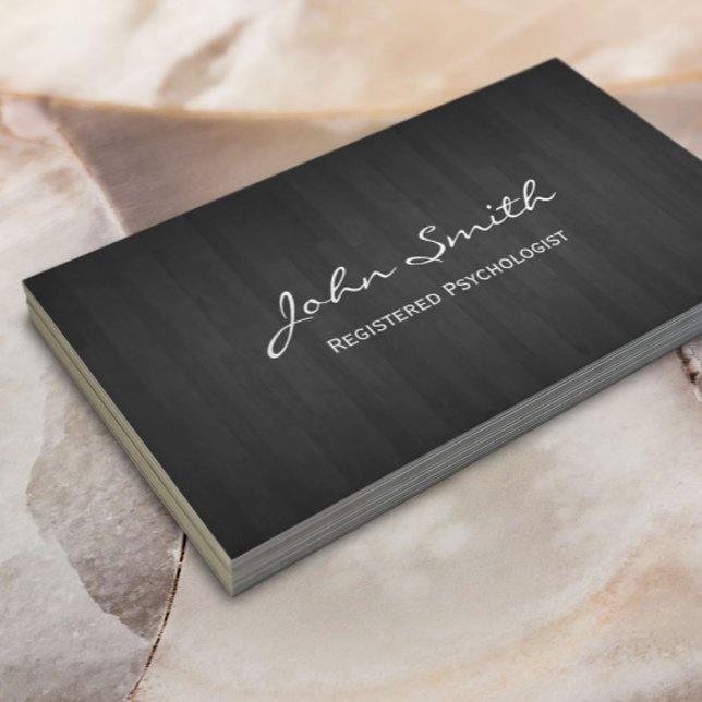 Psychologist Elegant Dark Wood Business Card (Creator Uploaded)
