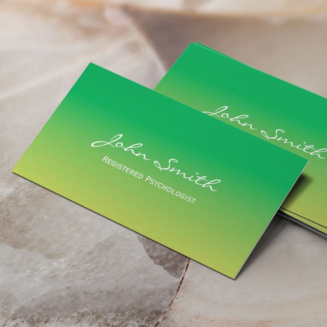 Psychologist Elegant Green Shades Healing Spa Business Card (Creator Uploaded)