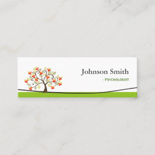 Psychologist - Elegant Swirl Wish Tree Symbol Mini Business Card