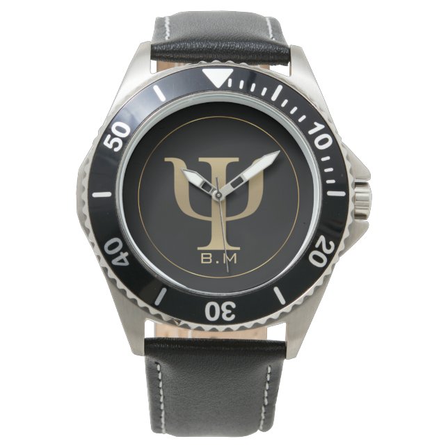 Psychologist Gold Psi Symbol Watch (Front)