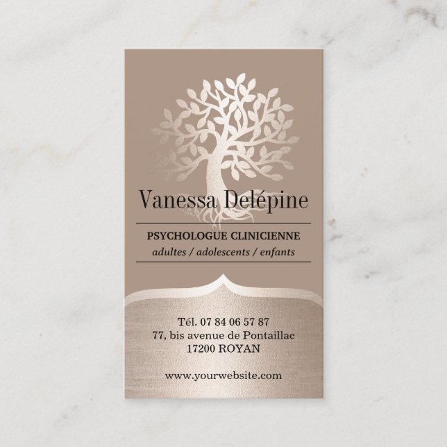 Psychologist Gold Tree Professional Appointment Card (Front)