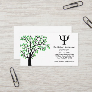 Psychologist Green Tree  Business Card