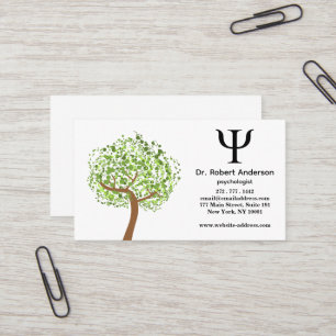 Psychologist Green Tree  Business Card
