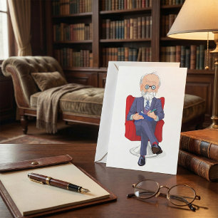 Psychologist in Suit with Notepad Sitting Invitation