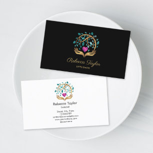 Psychologist Life Coach Tree of Life with Heart Business Card
