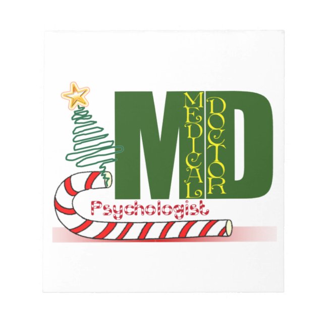 Psychologist MERRY CHRISTMAS Notepad (Front)
