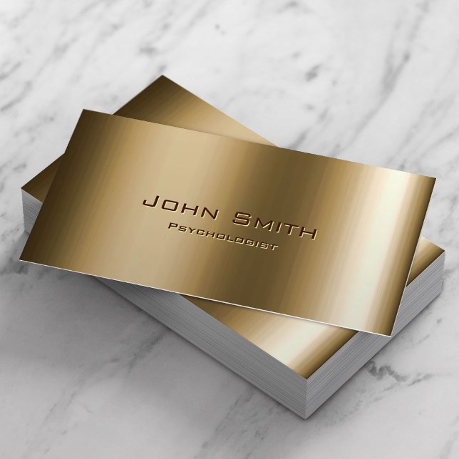 Psychologist Modern Gold Metal Bronze  Business Card (Creator Uploaded)