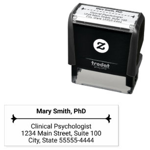 Psychologist Name Title Business Return Address Self-inking Stamp