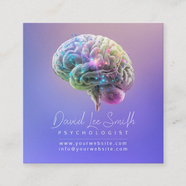 Psychologist / Neurologist Square Business Card (Front)
