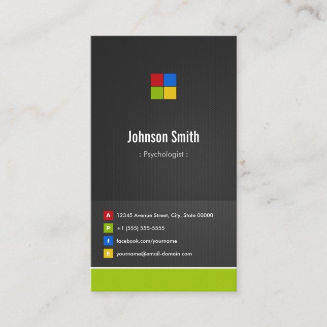 Psychologist - Premium Creative Colourful Business Card (Front)