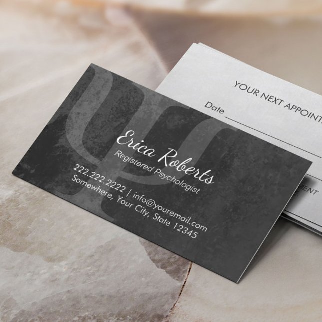 Psychologist Professional Dark Appointment Card (Creator Uploaded)