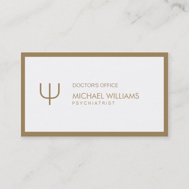 Psychologist - Professional elegant symbol frame Business Card (Front)