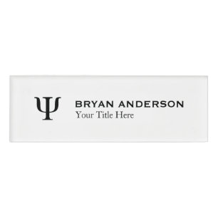 Psychologist Psi Symbol Name Tag