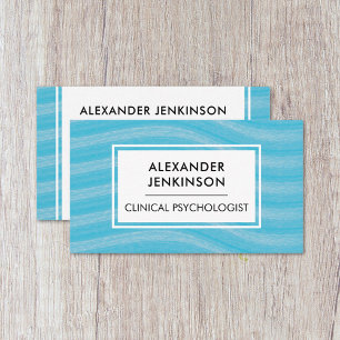 Psychologist Psychiatrist Therapist Zen Blue Waves Business Card