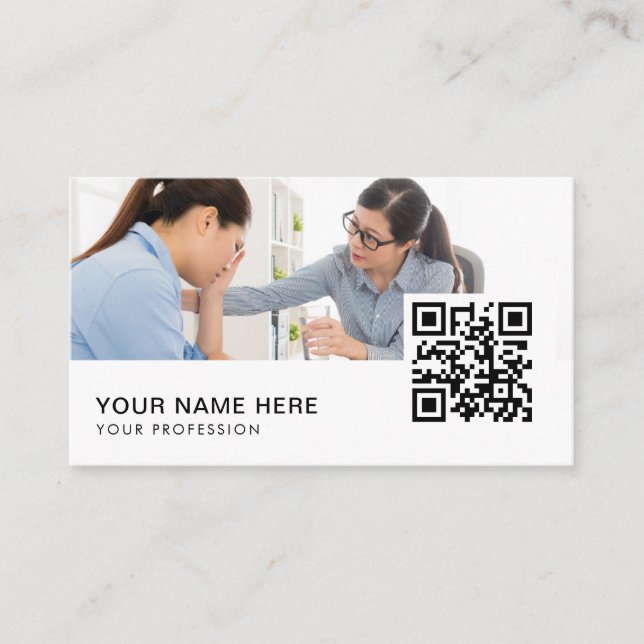 psychologist QR Code  Business Card (Front)