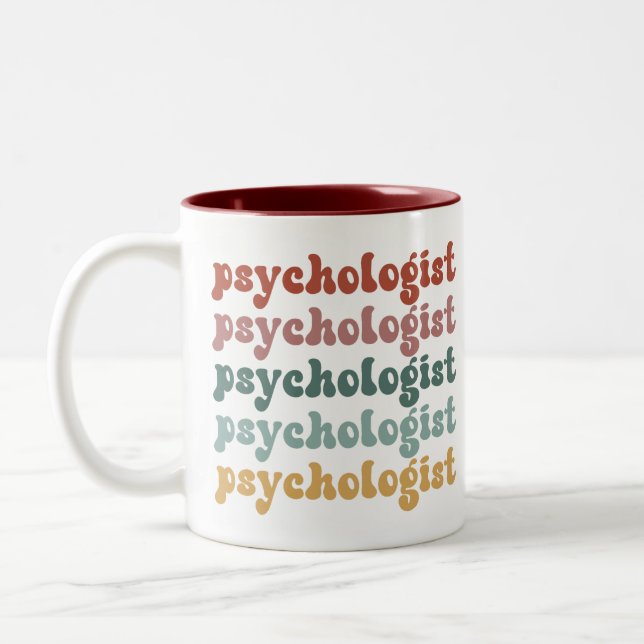Psychologist Retro Psychology Student Graduation Two-Tone Coffee Mug (Left)