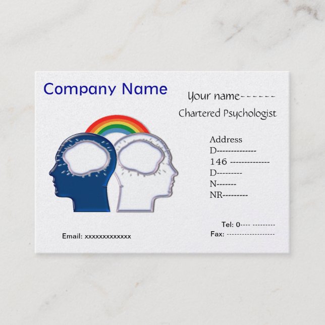 Psychologist sharing ideas business card... card (Front)