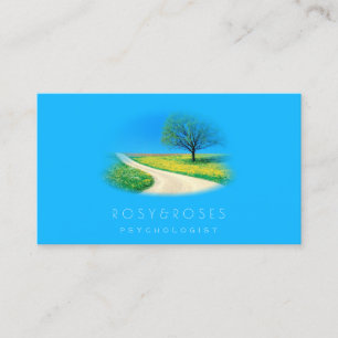 Psychologist Therapist Appointment Card Blue Tree