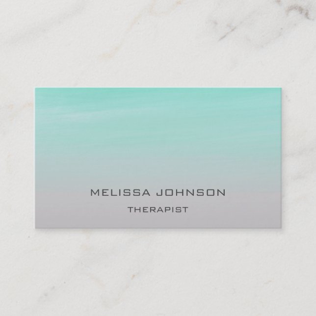 Psychologist Therapist Couch Ombre Mint Grey Business Card (Front)
