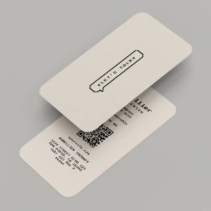 Psychologist Therapist Retro Sand Modern Business Card