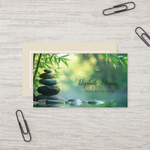 Psychologist Therapist,Stones,Landscape Green Business Card