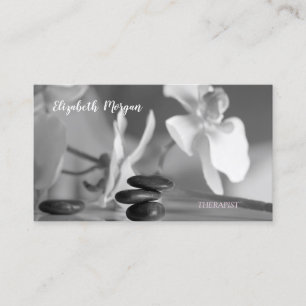 Psychologist Therapist Zen,Stones, Orchid Business Card