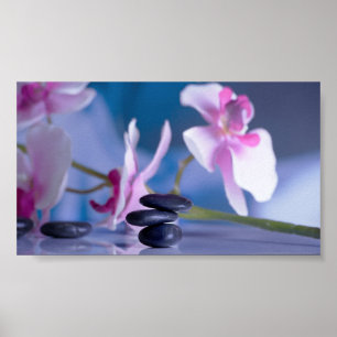 Psychologist Therapist Zen Stones, Orchid Poster