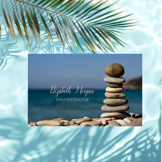 Psychologist Therapist Zen,Stones,Yoga Instructor Business Card (Creator Uploaded)