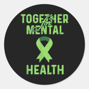 Psychologist Together For Mental Health Awareness  Classic Round Sticker