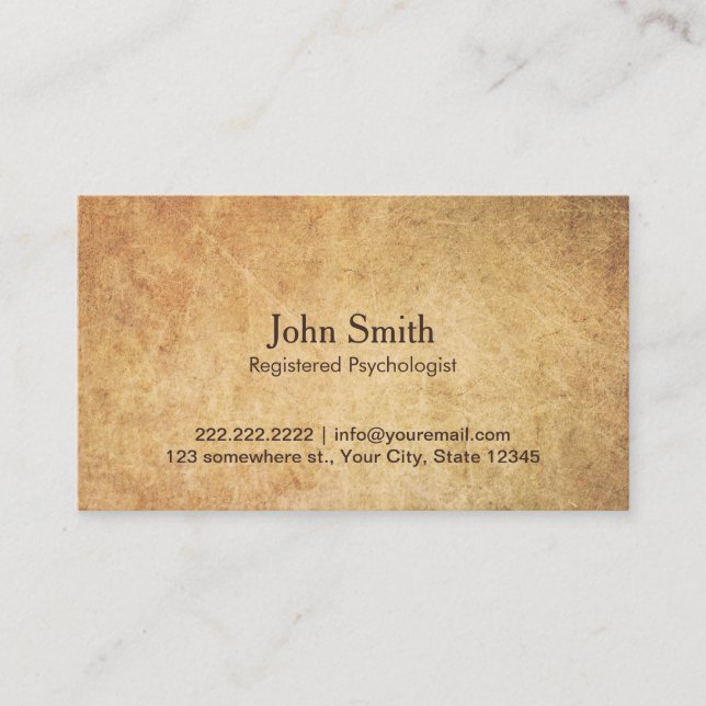 Psychologist Vintage Appointment Card (Front)