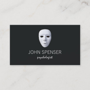 Psychologist White Poker Face Business Card