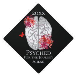 Psychology Brain With Red Flowers