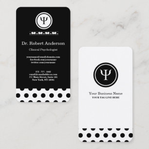 Psychology Psi Symbol Clinical Psychologist  Business Card