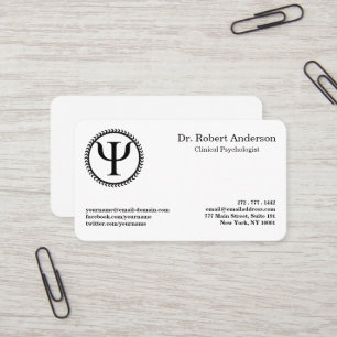 Psychology Psi Symbol Clinical Psychologist  Business Card