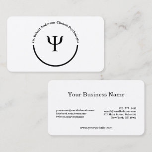 Psychology Psi Symbol Clinical Psychologist  Business Card
