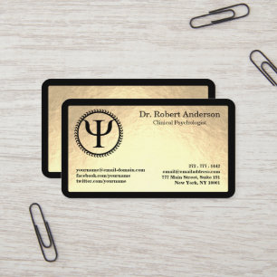 Psychology Psi Symbol Clinical Psychologist  Business Card