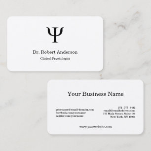 Psychology Psi Symbol Clinical Psychologist  Business Card