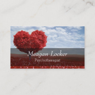 Psychology Red Heart Tree Business Card