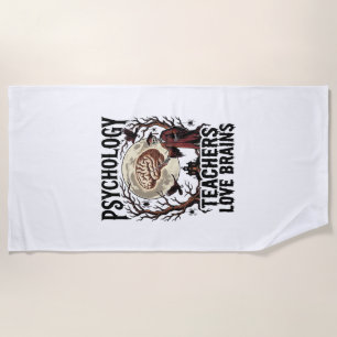 Psychology Teacher Halloween Brain Lover Gothic Sh Beach Towel