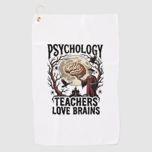 Psychology Teacher Halloween Brain Lover Gothic Sh Golf Towel