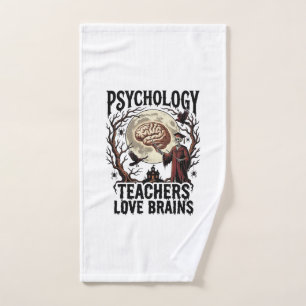 Psychology Teacher Halloween Brain Lover Gothic Sh Hand Towel