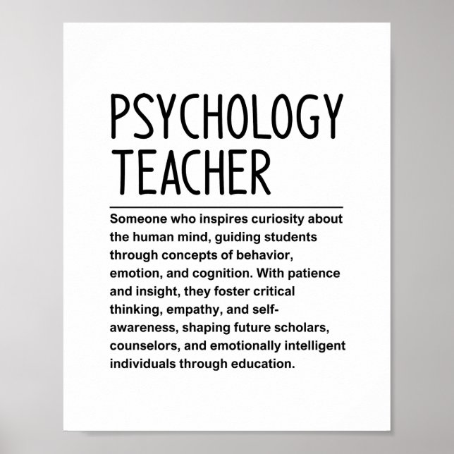 Psychology Teacher Poster (Front)